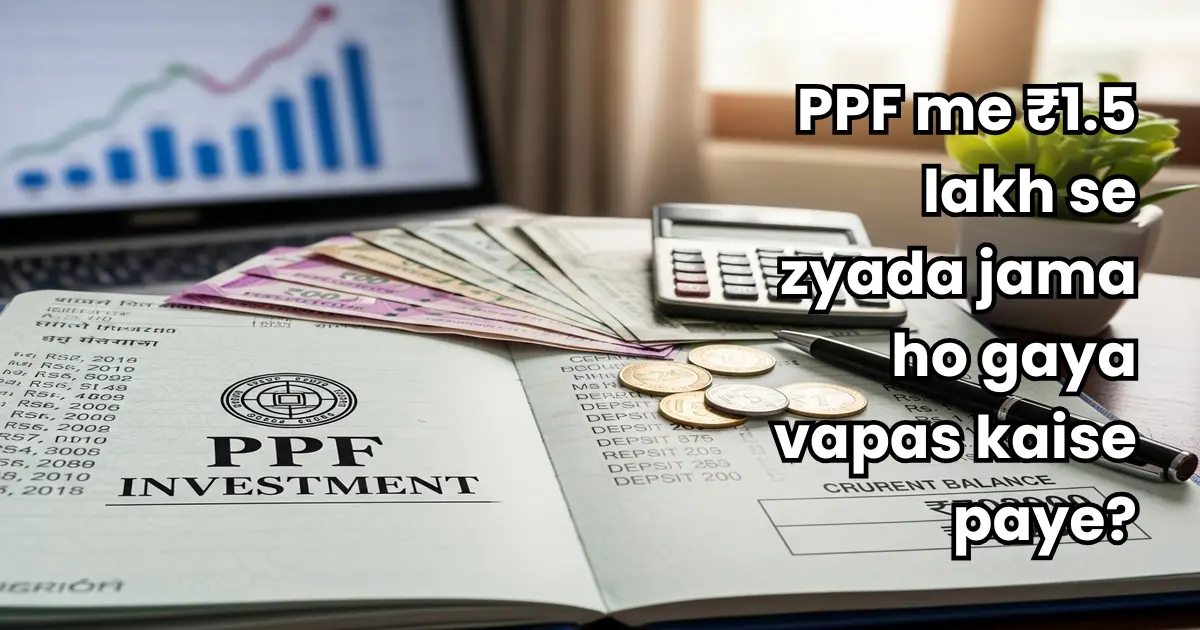 PPF me jyada paisa jama ho gaya, PPF more than 1.5 lakh deposited, PPF maximum limit rule, PPF पैसा वापस कैसे मिलेगा,